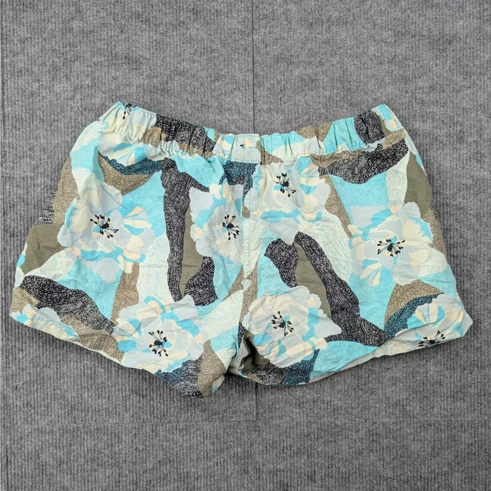 Patagonia Floral Athletic Shorts in Aqua, White, Tan
